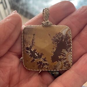 Lapidary art wire wrap pendant
